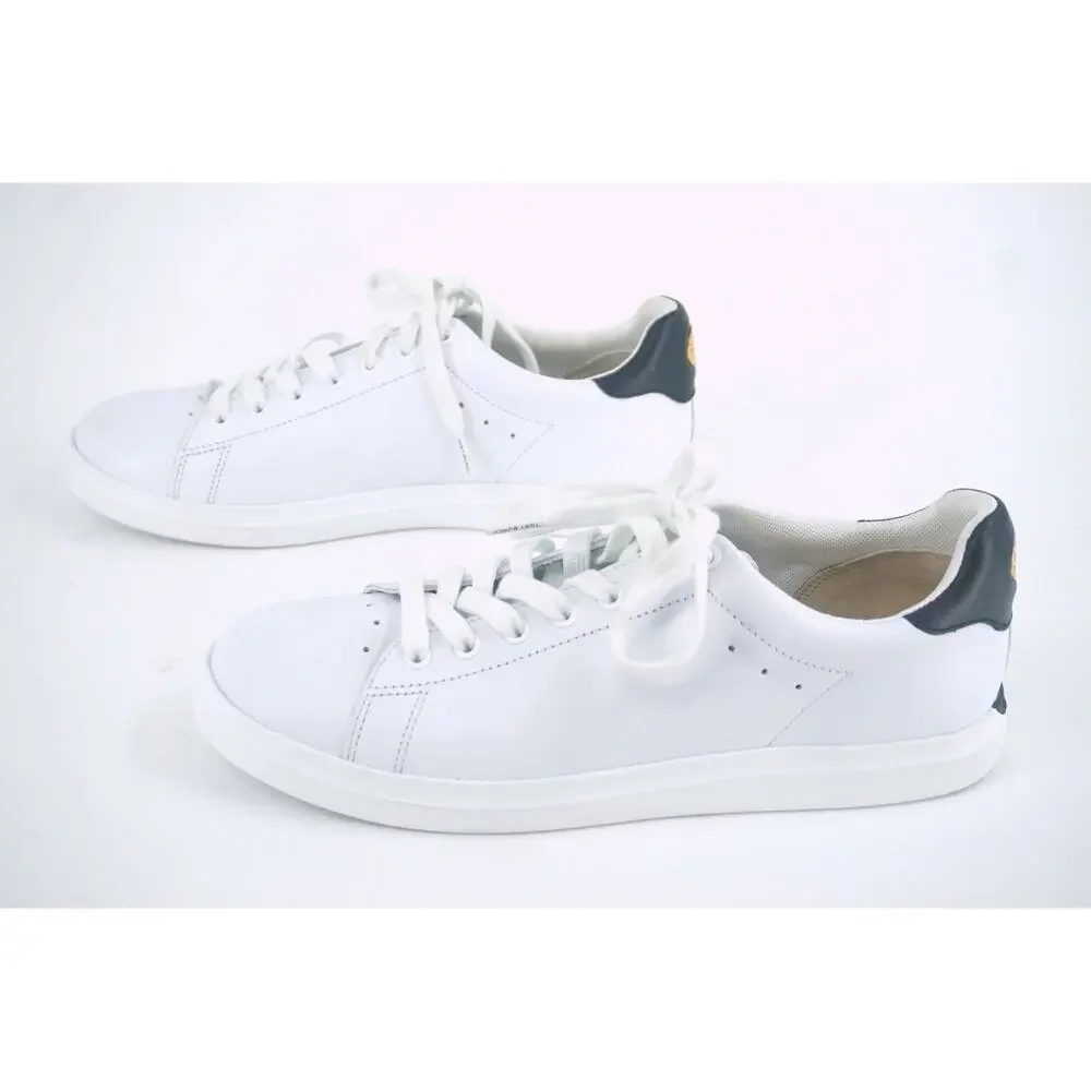 Tory Burch Howell Court White Leather Sneakers SZ 8.5 Tennis low top logo $248